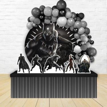 Imagem de KIT FESTA KIT FESTA PAINEL REDONDO Decoração Infantil Pantera Negra - 
