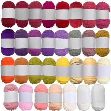 Imagem de Yayatty novelos de fio multicolorido de 30 cores, fio de crochê, fio de algodão, 15 g de lã de tricô macio para crochê, faça você mesmo, fio de tricô artesanal, projeto faça você mesmo
