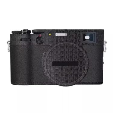 Imagem de JERXTTON Película protetora para câmera antirarranhões Película protetora de vinil para Fujifilm X100VI X100 VI (Nuvens Suspiciosas Preto)