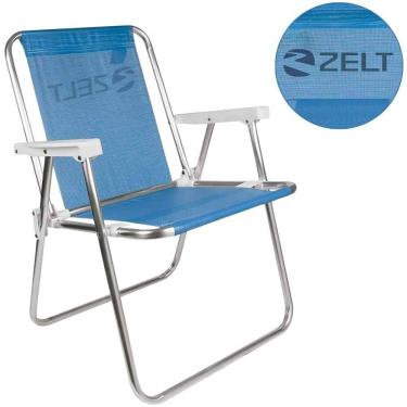Imagem de Cadeira de Praia e Piscina Alta em Alumínio 2520 Azul ZELT