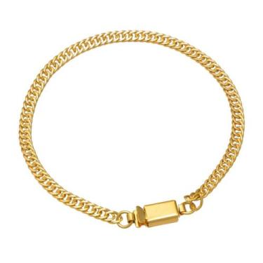 Imagem de Pulseira Masculina Elos Groumet Dupla Folheado em Ouro 18k Softjoias 