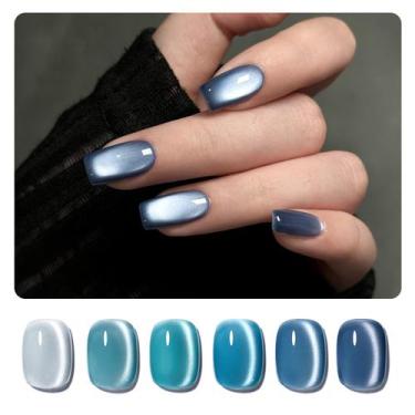 Imagem de Conjunto de Esmaltes Gel Gato Olho GAOY com Ímã - 6 Unidades de 7,3 mL