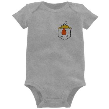 Imagem de Body Bebê Pocket Bug - Foca na Moda, Cinza, P
