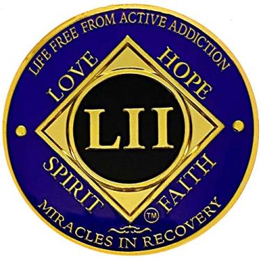 Imagem de Simply Minimal NA Moeda de 52 anos, medalhão de narcóticos anônimos (moeda roxa NA 52 anos)