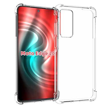 Imagem de USTIYA Capa para Motorola MOTO Edge 20 Case Uso Resistente, Bumper Absorção Choques em TPU Transparente capinha Protector Câmera Espessamento nas Quatro Pontas da Carcasa