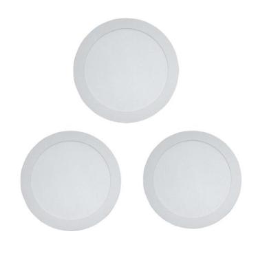 Imagem de Kit 3 Painéis Plafon Led de Sobrepor Modaza Redondo 18W, Branco 6500K
