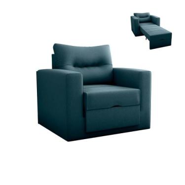 Imagem de Sofá Cama Soraia Para Sala - Suede - Sv Decor - Matrix, Azul Petróleo