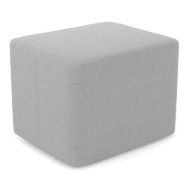 Imagem de Puff Decorativo Living Yumi Retangular 60cm Bouclê Cinza Claro - Abmaz