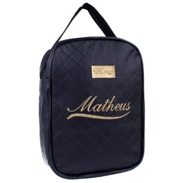 Imagem de Porta Mamadeira Bebê Lancheira Marmitinha Frasqueira Térmica Personalizada com Nome (Preto Menino)