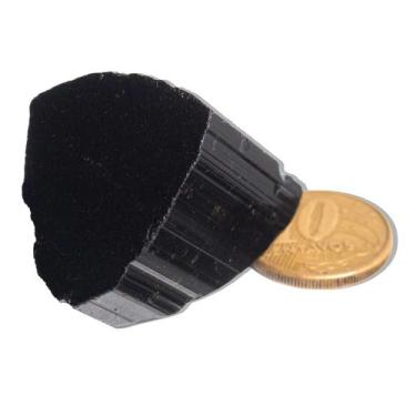 Imagem de 01 Canudo Turmalina Preta Natural 30 a 50g Média 4cm Tipo A - Cristais