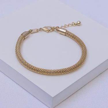 Imagem de Pulseira Feminina Folheada a Ouro Malha Telinha - Ralifla Semijoias