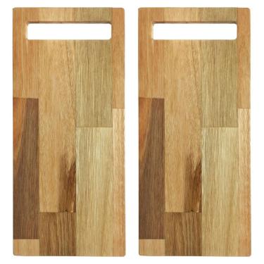 Imagem de Kit 2 Tábuas De Corte Churrasco Servir Frios Madeira Rústica