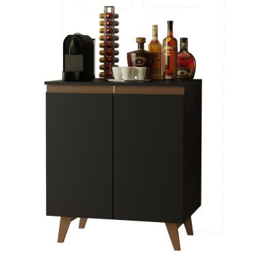 Imagem de Balcão Cantinho do Café Madesa Reims 70 cm 2 Portas - Preto