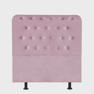 Imagem de Cabeceira Estofada Brenda Botonê 120cm Viúva Solteirão Para Cama Box Quarto Suede Rosa Bebê - Ahazzo Móveis