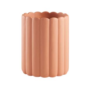 Imagem de Cachepot em Cimento Ondulado Decorativo Para Plantas e Flores 22x18