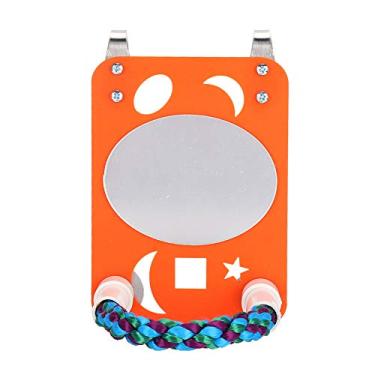 Imagem de Suporte de Corda de Algodão para Brinquedo de Mastigar Com Grande Espelho de Plástico para Papagaios, Durável e Colorido, Fácil de Instalar