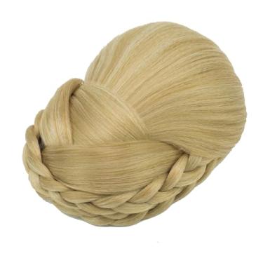 Imagem de IMISSU Cobertura de cabelo trançado chignon dançarina rosquinha pedaços de cabelo scrunchies coque de cabelo peruca grampos updo (M3 Loira Cinza)