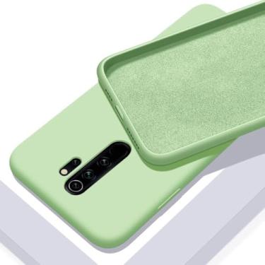 Imagem de Para Xiaomi para Redmi Note 9 9s Pro 10 11 11S 10s 10T 9T 8 8T 7 Pro 9A 9C 10C Poco X3 F3 Soft Solid Candy Cover Capa de silicone líquido, verde, para Note 11 Pro 5G
