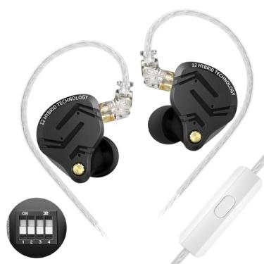 Imagem de KZ ZS12 PRO X in Ear Monitor IEM para fones de ouvido de jogos, fones de ouvido híbridos com fio 1DD+5BA, fones de ouvido KZ, os melhores fones de ouvido com cabo de 2 pinos para audiófilos (preto