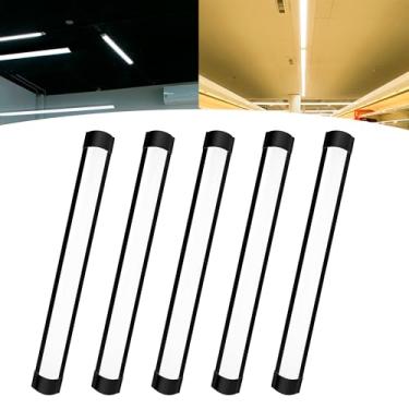 Imagem de Kit 5 Luminária Tubular Sobrepor Led Linear Preto 60cm 20w (Branco Frio)