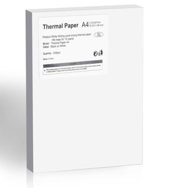 Imagem de Papel para impressora térmica A4, compatível com impressoras portáteis M08F M832 M833 e Brother Letra, 21 x 29,7 cm, 200 folhas
