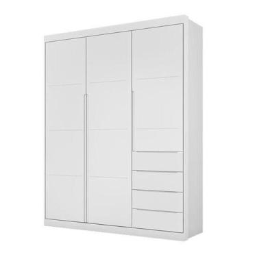 Imagem de Roupeiro Diamante 3 Portas e 4 Gavetas Branco - FbABY - Phoenix Baby