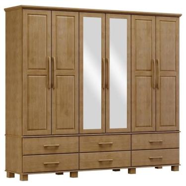 Imagem de Guarda Roupa Bipartido 6 Portas 6 Gavetas Ouro Freijó - FN - Finestra