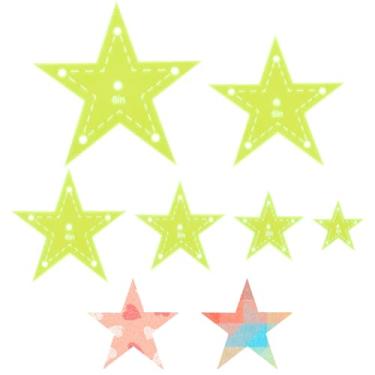 Imagem de HOBBIESAY Conjunto de 6 peças de molde de acrílico para quilting de 3,5 a 15 cm, régua, estêncil de estrela, ferramentas de precisão para acolchoar e bordar à mão
