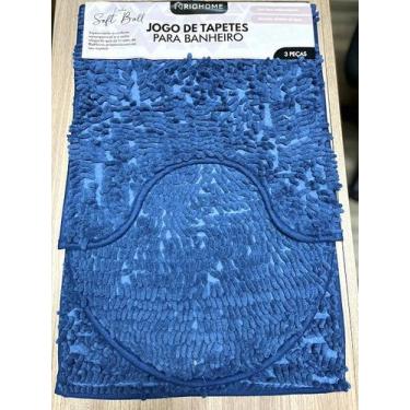 Imagem de Jogo de tapete para banheiro 03 peças peludo com antiderrapante Rio Ho