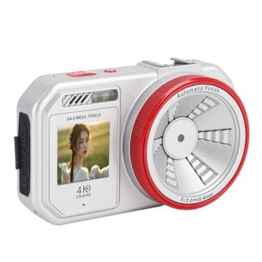 Imagem de Câmera Digital de 64MP, Câmera de Vídeo de Tela Colorida de 2,8 HD para Fotografia Automática, Zoom Digital 18x, Câmera Digital de Ponto e Tiro para Adolescentes para (Prata)