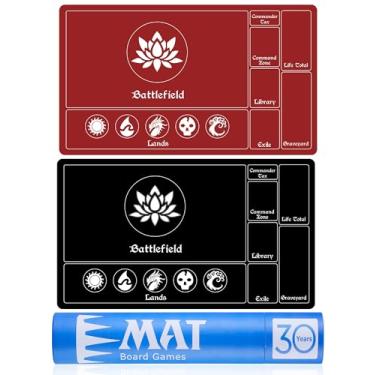 Imagem de Biouai MTG Playmat Stitched with Magic Zones, Game Mats Tabletop 24x14 inch for MTG/TCG Card Battles Commander Deck Gaming Desk Mat Duel Mat Card Gameplay Mats for Beginner (24 x 14 in)