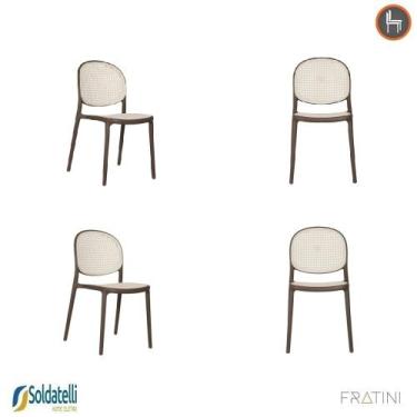 Imagem de Kit 4 Cadeiras Positano PP Várias Cores - Fratini, Cinza