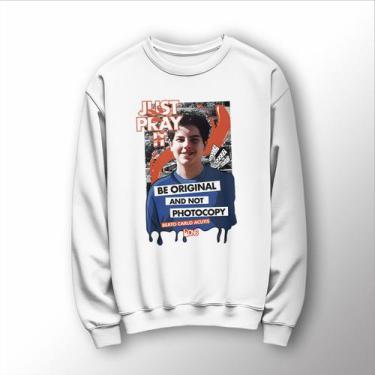 Imagem de Moletom Gola Careca Estampa Religiosa Carlo Acutis - Lobo Sete, Branco