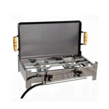 Imagem de Fogão Portátil 2 Bocas com Chapa Inteira - Acessórios
