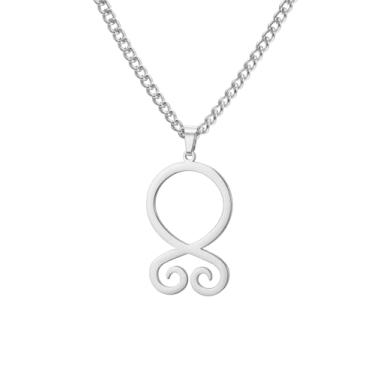 Imagem de EUEAVAN Colar de cruz de troll, pingente viking, aço inoxidável, cruz, trolkors, proteção, amuleto, joia nórdica, para homens e mulheres, Medium, Aço inoxidável, Sem Pedra Preciosa