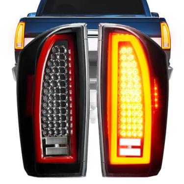 Imagem de Luz traseira de LED para Toyota Tacoma 3ª geração 2016-2021, conjunto de luz traseira, par esquerdo + direito, lente transparente