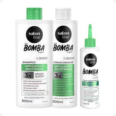 Imagem de Kit Salon Line SOS Bomba Antiqueda e Resistência: Shampoo 300ml e Condicionador 200ml + Tônico Fortalecedor 100ml