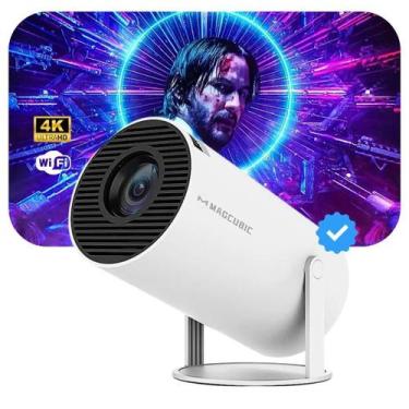 Imagem de Projetor HY300 com Android TV, HDMI WiFi 6 Bluetooth e Pilha Inclusa -
