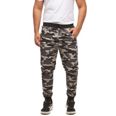 Imagem de Calça moletom camuflado skinny slim sport - Konoa, Cinza, G, Masculino