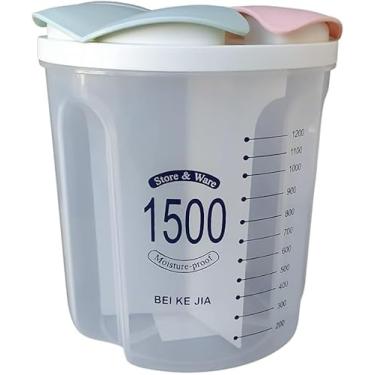 Imagem de Pote Plástico Organizador com Divisórias, Medidor 1500 ML, Tampa Multicolor