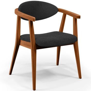 Imagem de Poltrona Decorativa Para Sala De Estar E Recepção Cecília L02 Bouclê Preto