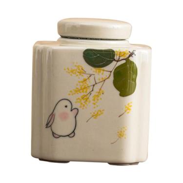 Imagem de WeiLaiKeQi Lata de chá, recipiente pequeno, centro de mesa, caixa de armazenamento com tampa hermética para grãos, grãos de café, biscoitos, despensa