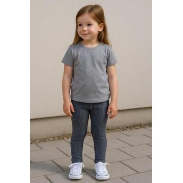 Imagem de Calça Legging Infantil Canelada Menina 1 ao 4 bebê - VDM Modas, Cinza 