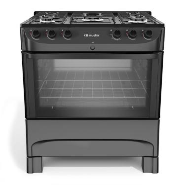 Imagem de Fogão Mueller Preto Fosco 5 Bocas Com Mesa Esmaltada E Acendimento Mfi5bc Preto Fosco