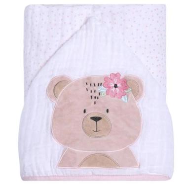 Imagem de Toalha de banho soft bebê 100% algodão papi 1923, Rosa - Ursa Ema