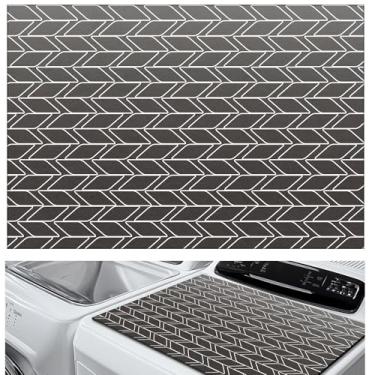 Imagem de Teenyyou 1 peça de capa de secadora de 66 cm x 45 cm para a parte superior, tapete protetor de lavadora e secadora, antiderrapante, impermeável, capa de máquina de secar à prova de poeira, almofada de