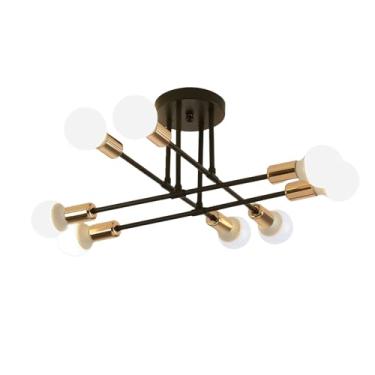 Imagem de Lustre de Teto Premium 8 Pontos de Iluminação - Design Artístico em Metal para Restaura...