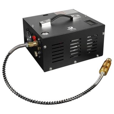 Imagem de TUDIVING-4500Psi 300Bar 30Mpa Compressor de ar PCP portátil Bomba de carro de alta pressão com adaptador de energia de 12V para inflador de tanque de mergulho 220V (TXES061)