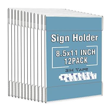 Imagem de Dingelex Suporte De Sinalização Acrílico 8,5 X 11 Polegadas Para Montagem Em Parede, Documentos Plástico Transparente Pendurar Na Porta, Suportes Moldura Papel, Pacote Com 12, Sem Perfuração