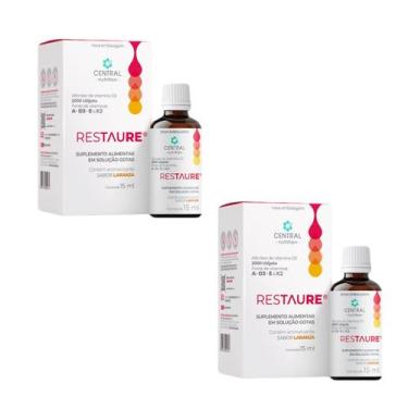 Imagem de 2x Restaure Central Nutrition 15ml- Vitamina A- D3- E- K2, sem sabor